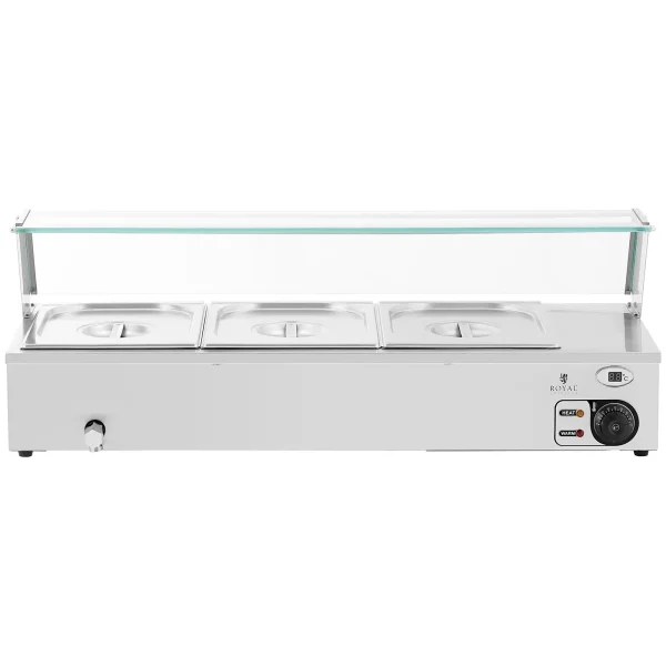 Bemar sildītāja sildītāja sildīšanas bufete ar 3 x GN 1/2 2000 W pārsegu