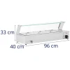 Bemar sildītāja sildītāja sildīšanas bufete ar 3 x GN 1/2 2000 W pārsegu