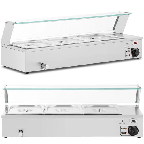 Bemar sildītāja sildītāja sildīšanas bufete ar 3 x GN 1/2 2000 W pārsegu