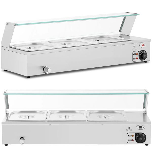 Bemar sildītāja sildītāja sildīšanas bufete ar 3 x GN 1/2 2000 W pārsegu