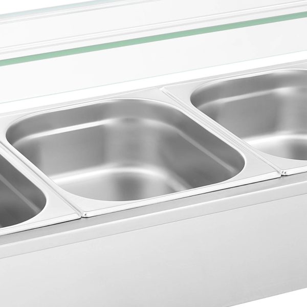 Bemar sildītāja sildītāja sildīšanas bufete ar 4 x GN 1/2 2000 W pārsegu
