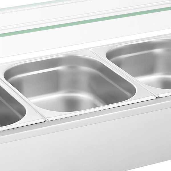 Bemar sildītāja sildītāja sildīšanas bufete ar 5 x GN 1/2 2000 W pārsegu