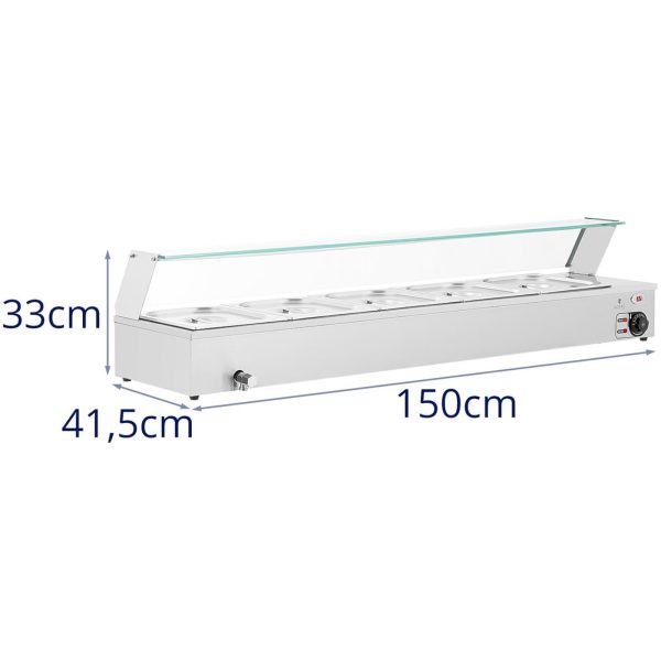 Bemar sildītāja sildītāja sildīšanas bufete ar 5 x GN 1/2 2000 W pārsegu