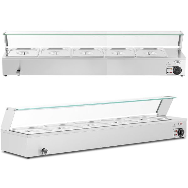 Bemar sildītāja sildītāja sildīšanas bufete ar 5 x GN 1/2 2000 W pārsegu
