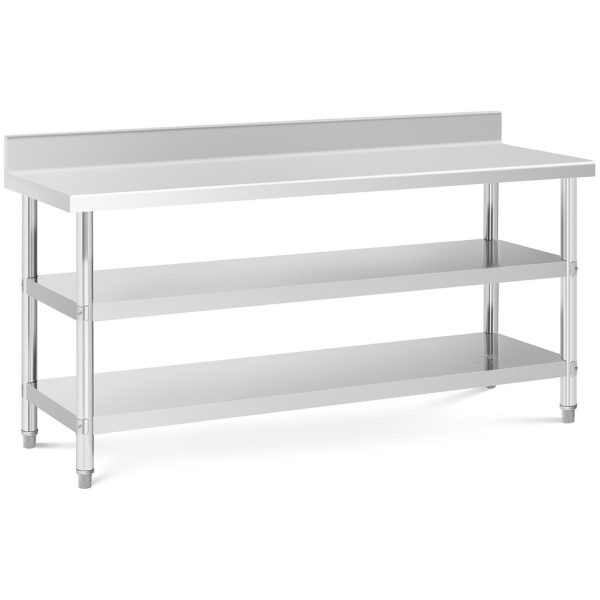 Galda darba galds tērauda Mortoperland ar 2 plauktu 180x60cm malu