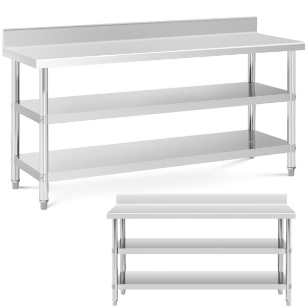 Galda darba galds tērauda Mortoperland ar 2 plauktu 180x60cm malu