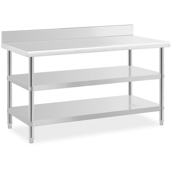 Galda darba augšējais tērauda pašvaldības tērauds ar 2 plauktu malu 150x70cm