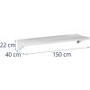 Karājas virtuves plaukts no tērauda līdz 80 kg 150 x 40 cm