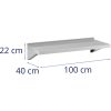 Virtuves piekārts sienas plaukts, kas izgatavots no tērauda līdz 80 kg 100 x 40 cm