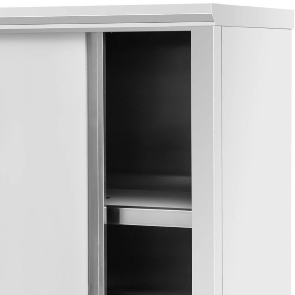 Nerūsējošā tērauda uzglabāšanas noliktavas noliktavas noliktavas bīdāmās durvis 200 kg 120 x 50 x 180 cm