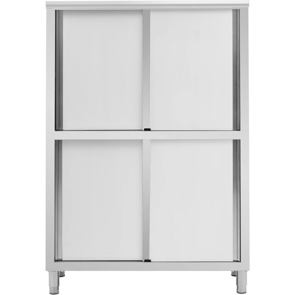 Nerūsējošā tērauda uzglabāšanas noliktavas noliktavas noliktavas bīdāmās durvis 200 kg 120 x 50 x 180 cm