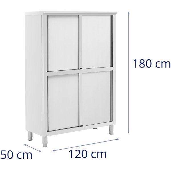 Nerūsējošā tērauda uzglabāšanas noliktavas noliktavas noliktavas bīdāmās durvis 200 kg 120 x 50 x 180 cm