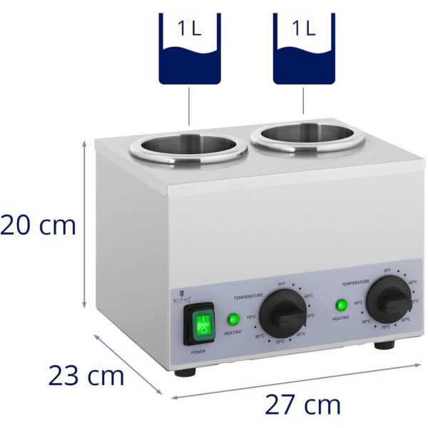 Sildītāja sildītājs 2x 1L 40-90C 400W pudeles