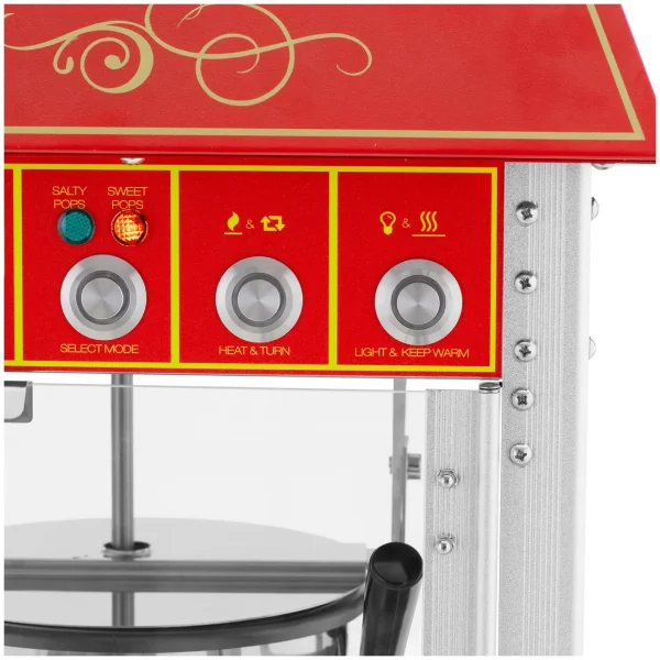 Profesionāla popkorna mašīna ratiņkrēslā ar retro apgaismojumu 88 L 1600 W Red
