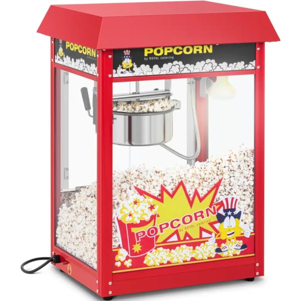 Mašīnas ierīce popkorna retro teflona 1600 grauzdēšanai 5-6 kg/h - sarkanā krāsā