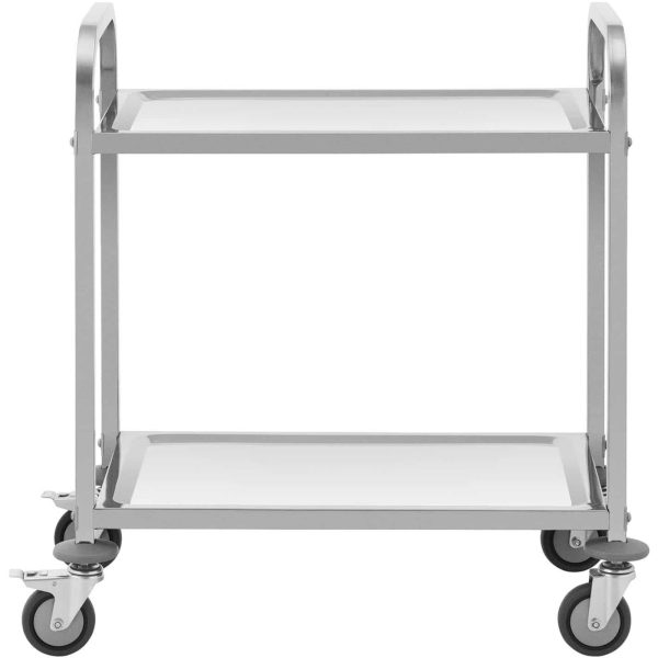 Ēdināšanas viesmīles ratiņi 2 plauktu pasniegšanai 70 x 40 cm līdz 64 kg