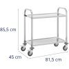 Ēdināšanas viesmīles ratiņi 2 plauktu pasniegšanai 70 x 40 cm līdz 64 kg