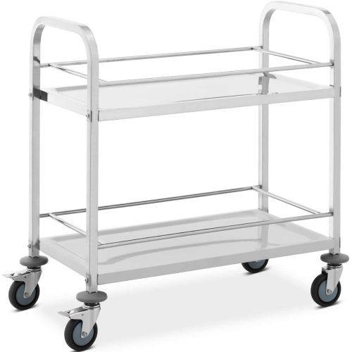 Ēdināšanas viesmīles ratiņi 2 plauktu pasniegšanai 70 x 38 cm līdz 72 kg
