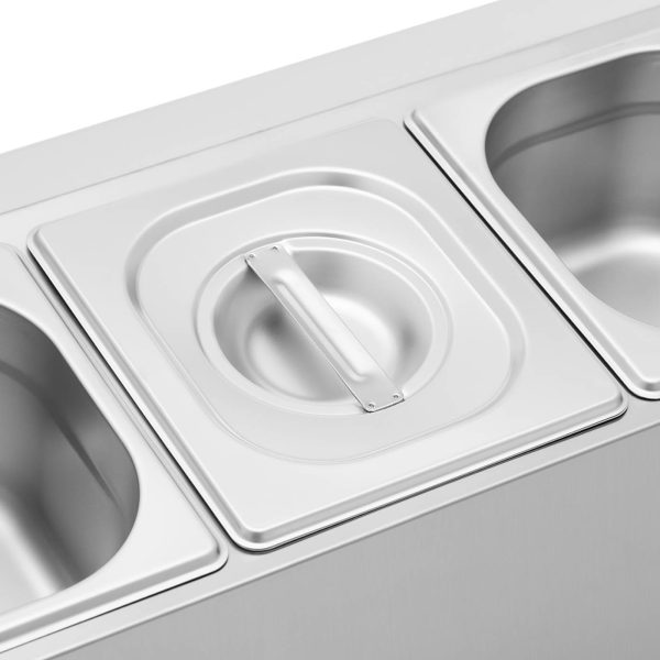 Sheeter stenda par gastronomijas konteineriem 5 x gn 1/6 9,5 l + konteineri ar vākiem