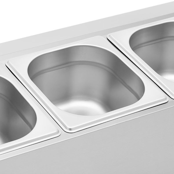 Loksne gastronomiskiem apstākļiem 6 x gn 1/6 11,4 l + konteineri ar gaismām