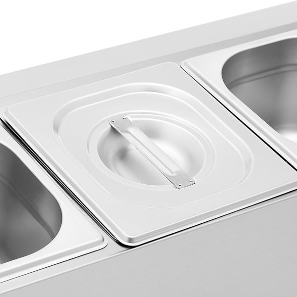 Loksne gastronomiskiem apstākļiem 6 x gn 1/6 11,4 l + konteineri ar gaismām