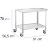 Ēdināšanas viesmīles ratiņi 20 x 57 cm līdz 100 kg pasniegšanai 20 x 57 cm līdz 100 kg