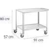 Ēdināšanas viesmīles ratiņi 20 x 57 cm līdz 100 kg pasniegšanai 20 x 57 cm līdz 100 kg