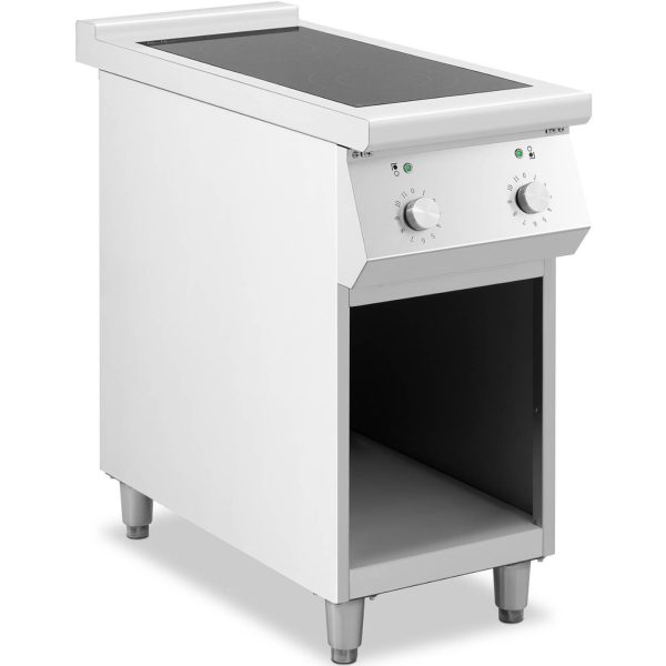 Indukcijas virtuve 2 bezmaksas deglis uz atvērtas bāzes 400 V 8500 W