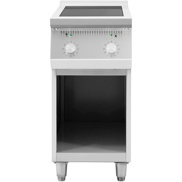 Indukcijas virtuve 2 bezmaksas deglis uz atvērtas bāzes 400 V 8500 W