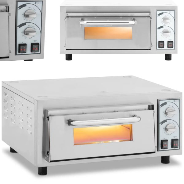 Profesionāla viena -ķemmīšu picu krāsns 1 picas diametrā 40 cm 2400 W Profesionāla viena -ķemmīšu picu krāsns 1 picas diametrā 40 cm 2400 W