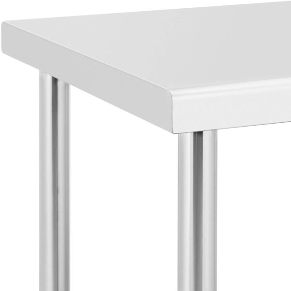Centrālais tērauda darba virsmas galds uz riteņiem ar plauktu 100 x 60 cm