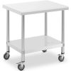 Galda darba virsma uz riteņiem 2 līmeņi 60 x 80 cm tērauds līdz 135 kg