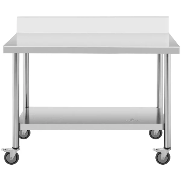 Galda sienas augšdaļa ar malu uz riteņiem 1 plaukts 120 x 60 cm līdz 158 kg