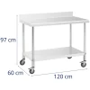 Galda sienas augšdaļa ar malu uz riteņiem 1 plaukts 120 x 60 cm līdz 158 kg