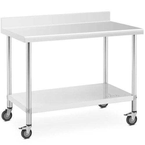 Galda sienas augšdaļa ar malu uz riteņiem 1 plaukts 120 x 60 cm līdz 158 kg