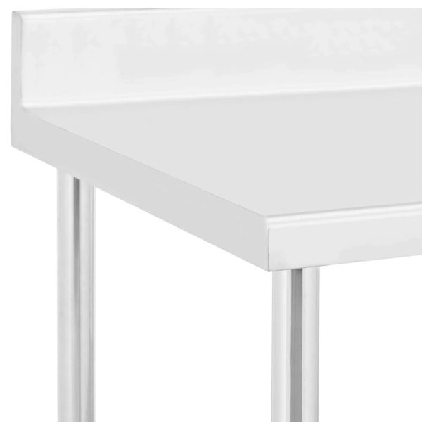 Gastronomijas metāla galds uz riteņiem ar plauktu un malu tēraudu 70 x 120 cm