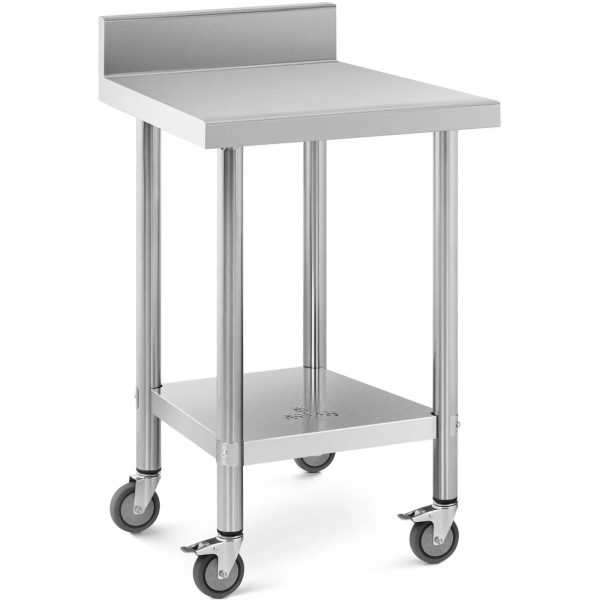 Galda darba virsma uz riteņiem ar 2. malas līmeni 60 x 60 cm tēraudam līdz 120 kg