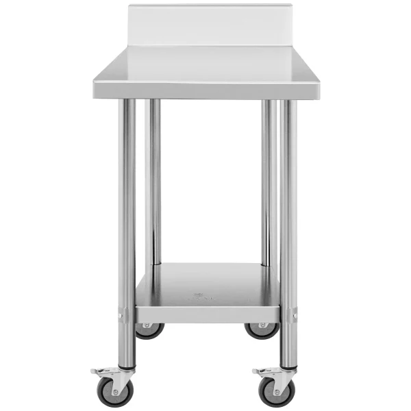Galda darba virsma uz riteņiem ar 2. malas līmeni 60 x 60 cm tēraudam līdz 120 kg