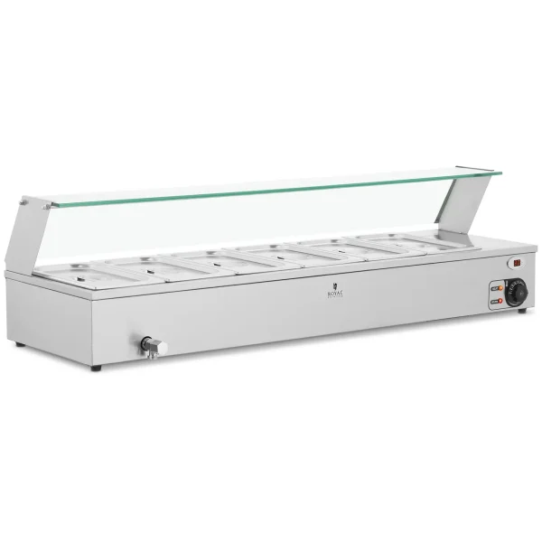 BEMAR sildītāja sildītāja sildīšanas bufete ar 6 x gn 1/3 2100 W pārsegu