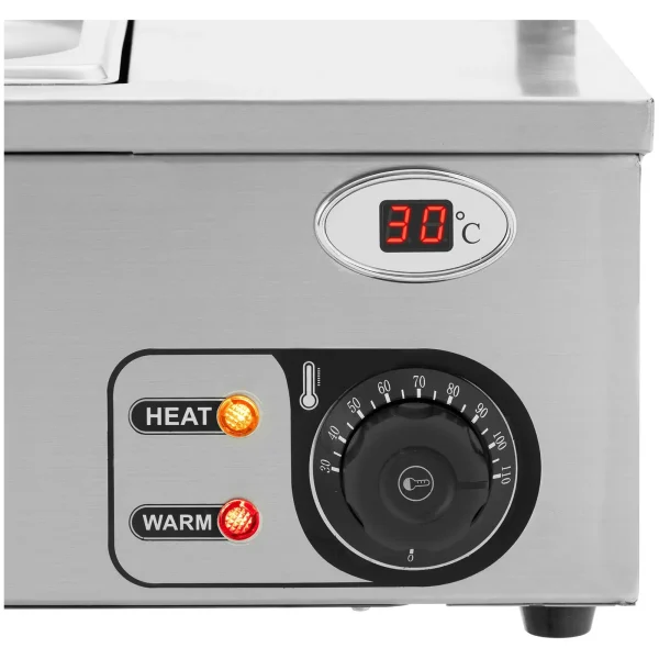 BEMAR sildītāja sildītāja sildīšanas bufete ar 6 x gn 1/3 2100 W pārsegu