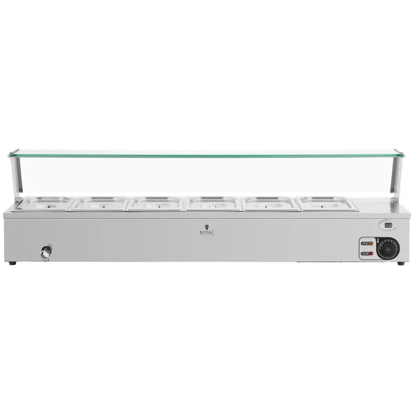 BEMAR sildītāja sildītāja sildīšanas bufete ar 6 x gn 1/3 2100 W pārsegu