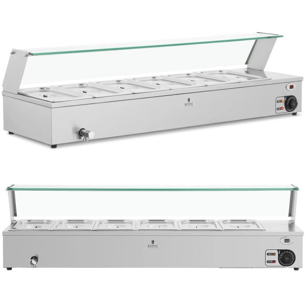 BEMAR sildītāja sildītāja sildīšanas bufete ar 6 x gn 1/3 2100 W pārsegu