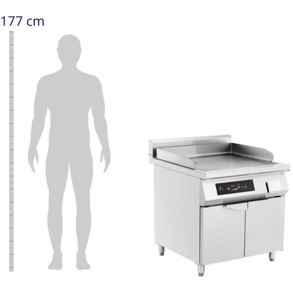 Gluda brīvi stāvoša indukcijas grils 720 x 610 mm 80-300 C 10 000 W