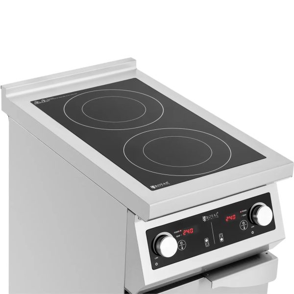 Indukcijas virtuve 2 bezmaksas deglis ar 400 V 8500 W skapi