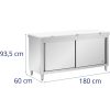 Papildu skapja atdalīšana ar smalcināšanas dēli tērauda 180 x 60 cm
