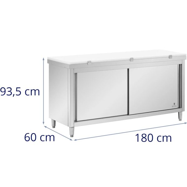 Papildu skapja atdalīšana ar smalcināšanas dēli tērauda 180 x 60 cm