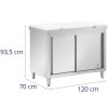 Papildu skapja atdalīšana ar smalcināšanas dēli tērauda 120 x 70 cm
