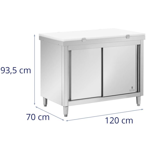 Papildu skapja atdalīšana ar smalcināšanas dēli tērauda 120 x 70 cm