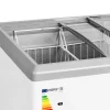 Glazēta kastes saldētava ar saldējuma saldētu pārtikas slēdzeni 280 L 257 W