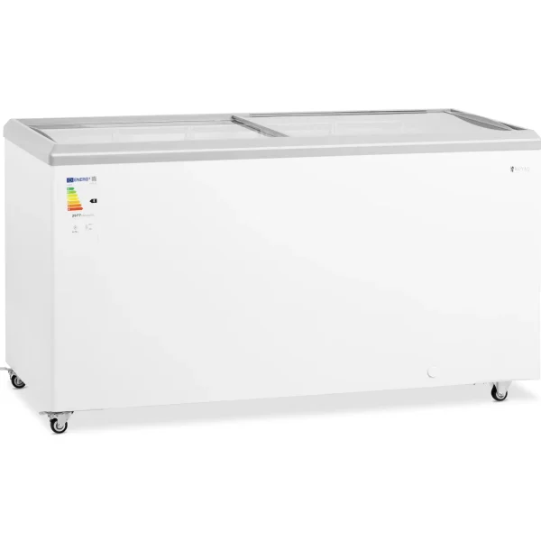 Glazēta kastes saldētava ar saldējuma saldētu pārtikas slēdzeni 450 L 340 W
